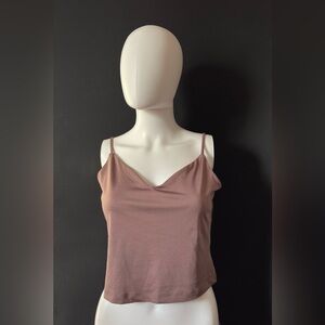 Dynamite Dusty Rose Satin Cowl Neck Camisole